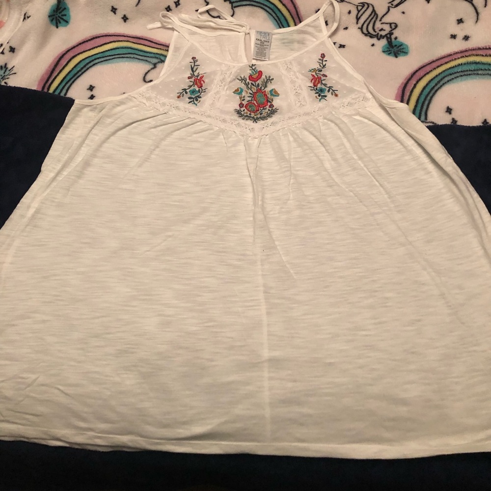 Spaghetti strap shirt with peek a boo in the back